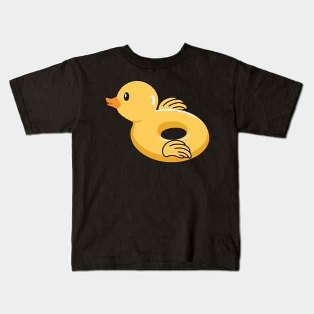 Summer Kawaii Duck Swim Float Kids T-Shirt by Skinite